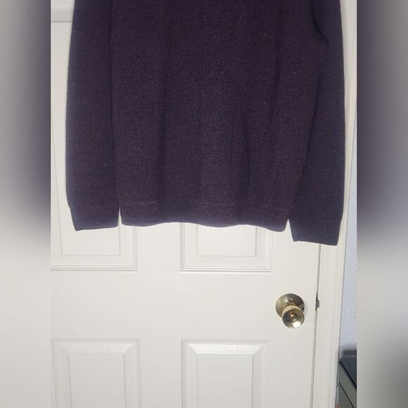 Joseph Abboud XL Burgundy/Gray MERINO WOOL Blend 1/4 Zip Knit Lslv Men Sweater - Picture 8 of 8